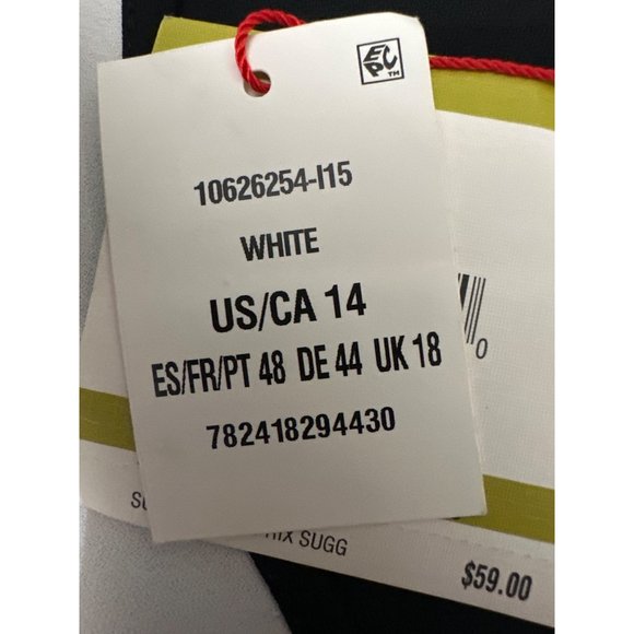 Anne Klein Colorblock Sleeveless Shell, Size 14 - White & Black - Picture 12 of 16